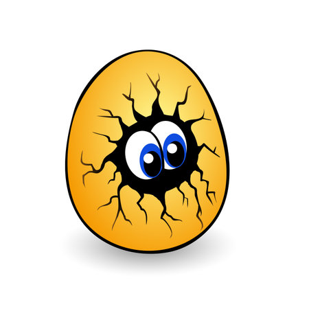 egg cartoon , with isolation on a white background