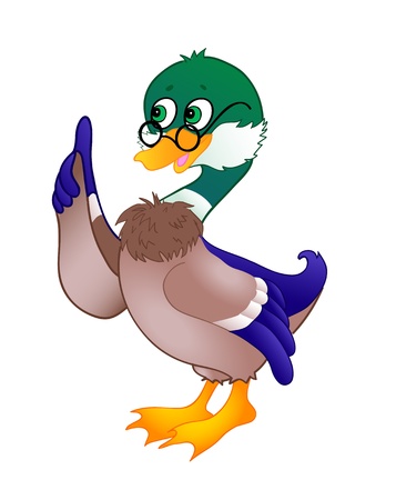 cartoon duck with isolation on a white backgroundのイラスト素材