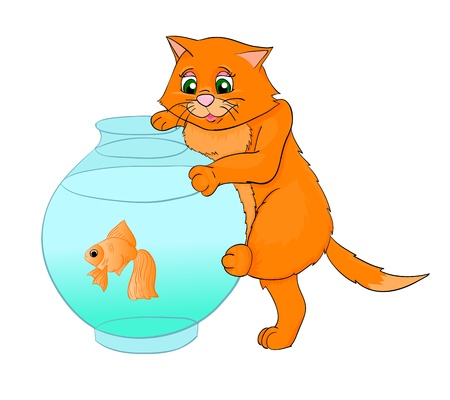 kat cartoon with isolation on a white backgroundのイラスト素材