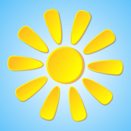 Abstract yellow paper sun on a blue background  Many similarities in the profile of the artistのイラスト素材