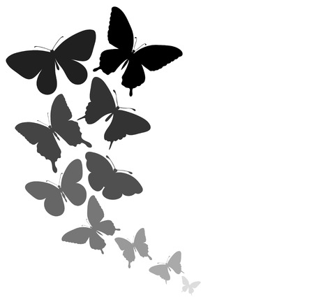 background with a border of butterflies flying  Perfect for background greeting cards and invitations of the wedding, birthday, Valentineのイラスト素材