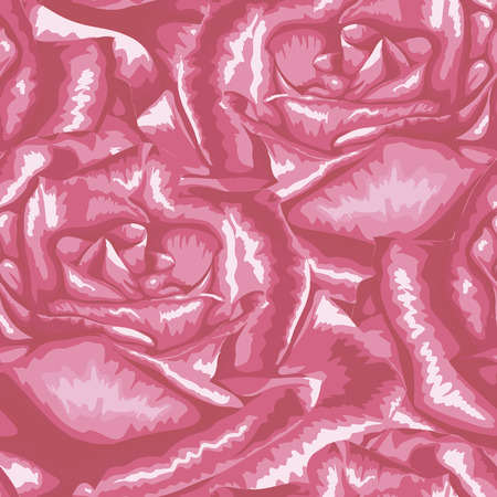 Beautiful seamless background with pink roses. Hand-drawn with effect of drawing in watercolorのイラスト素材