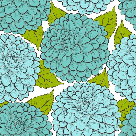 Beautiful seamless background with flowers. Hand-drawn contour lines and strokes. Perfect background greeting cards and invitations to the day wedding, birthday, motherのイラスト素材