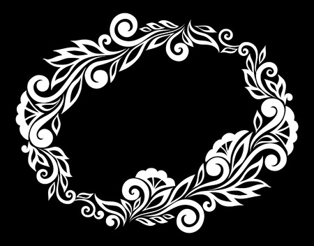 beautiful monochrome black and white flowers and leaves isolated. Floral design for greeting card and invitation of wedding, birthday, Valentine's Day, mother's day and seasonal holidayのイラスト素材