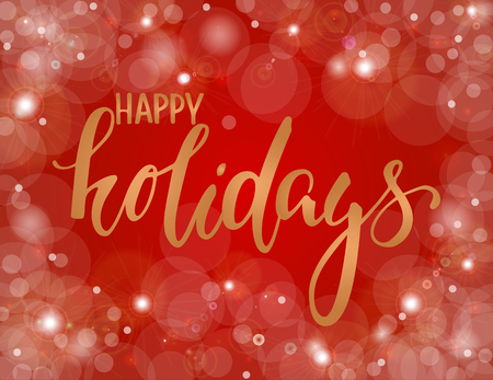 Handdrawn lettering happy holiday. design for holiday greeting cards and invitations of the Merry Christmas and Happy New Year and seasonal holidays. vectorのイラスト素材