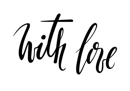 with love. Hand drawn calligraphy and brush pen lettering.のイラスト素材