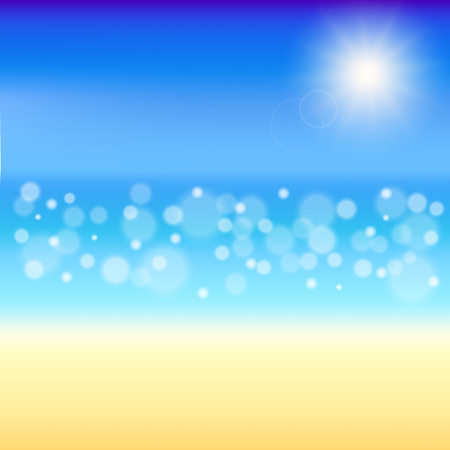 Beautiful Summer background. beach with shiny sparkling sea waterのイラスト素材