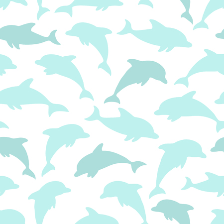Seamless pattern with dolphin on white. design for holiday greeting card and invitation of baby shower, birthday, child clothesのイラスト素材