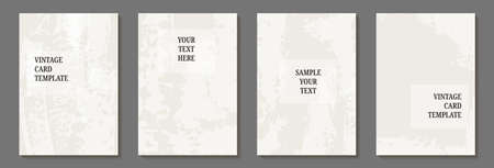 set of card template with textured paint brush stroke. Design for background, postcard, poster or brochure.のイラスト素材