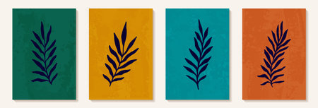 Creative minimalist hand draw Abstract art background. Modern aesthetic illustrations. Bohemian style Collection of contemporary artistic Design for wall decoration, postcard, poster, brochure.のイラスト素材