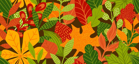 Beautiful seamless doodle pattern with vintage leaves sketch. design background greeting cards and invitations to the wedding, birthday, mother's day and other seasonal autumn, spring, summer holidaysのイラスト素材