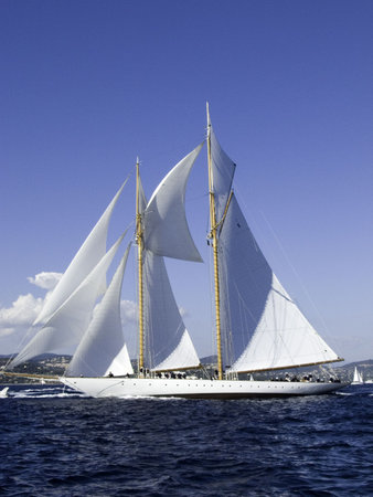 Classic sailing yacht  a 45 m goelette aurique build in 2000 full and by in the mistral