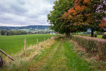 Beautiful hilly landscape in the north of Belgium nearby Gemmenich and Sippenaeken Province of Liegeの写真素材