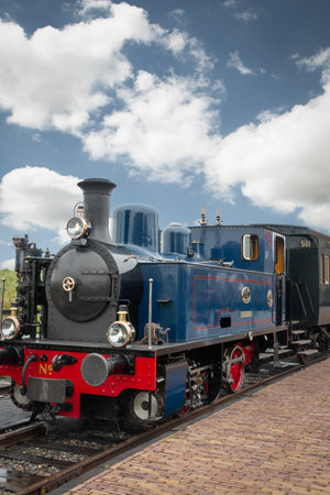 Steam train in Medemblik a tourist attraction that travels between Medemblik and Enkhuizen in the...