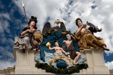 Art work at the town hall of Alkmaar called time reveals the naked truth
