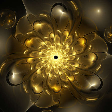 3D Rendering Of Magic Artistic Flower. Contemporary Artの写真素材