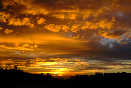 The glow of sunsetの写真素材