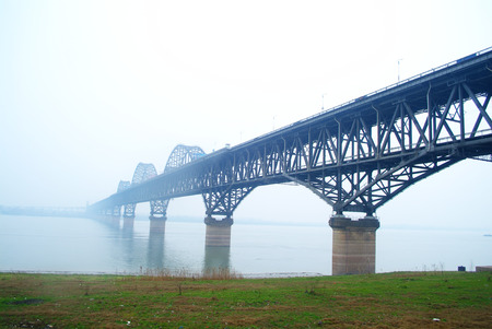 jiujiang yangtze river suspension bridgeの写真素材