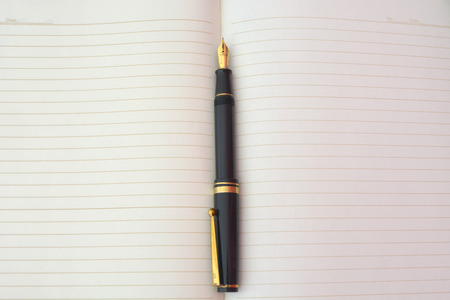 Ink Pen on lined paper.のeditorial素材