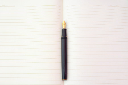 Ink Pen on lined paper.のeditorial素材