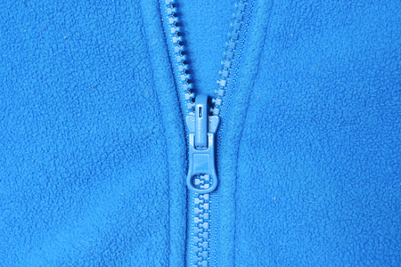 Fleece and Blue Zipperの写真素材