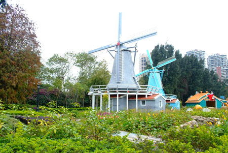 Windmills near the waterのeditorial素材