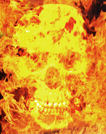 Fire skullの写真素材