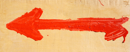 Red grunge arrowの写真素材