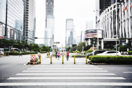 modern streetscape in shenzhen city, chinaの写真素材