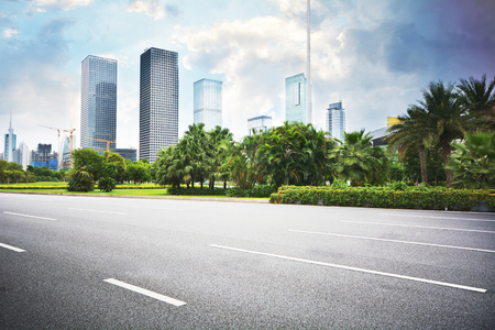 modern city in Shenzhen city, Chinaの写真素材