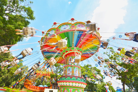 swing seat exciting amusement rideのeditorial素材