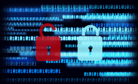 Technology digital background and lockの写真素材