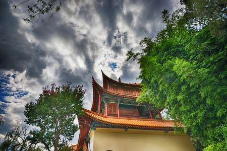 There is China s longest couplets Daguanlouの写真素材