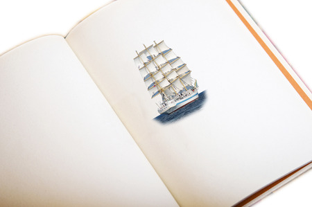 boat in the bookの写真素材