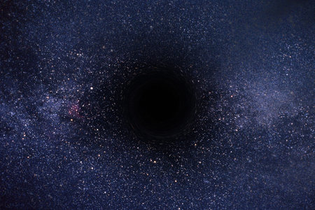 Stars and material falls into a black hole