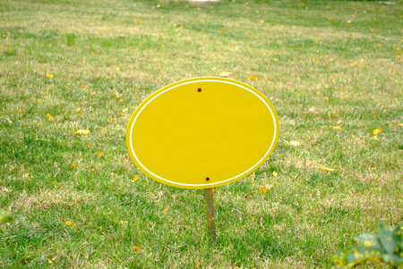 yellow blank signboardの写真素材