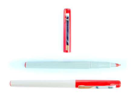 luxury silver pen isolated on white backgroundの写真素材