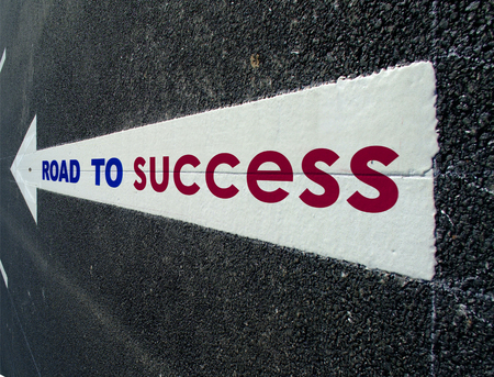 Asphalt road to successの写真素材