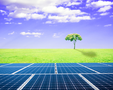 Solar Panel fieldの写真素材