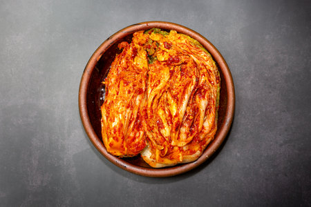 Korean Traditional Food Kimchi Made with Pickled Cabbageの写真素材