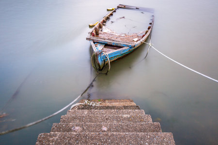 the morning scenery of Gwangam Port in Koreaの写真素材