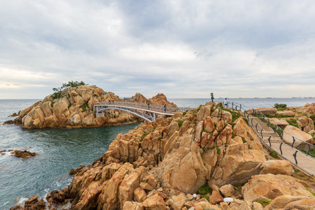 The view of the winter sea in Ulsan, Koreaの写真素材