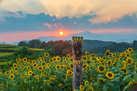 Jangseung, Korean traditional totem pole at the village entrance.