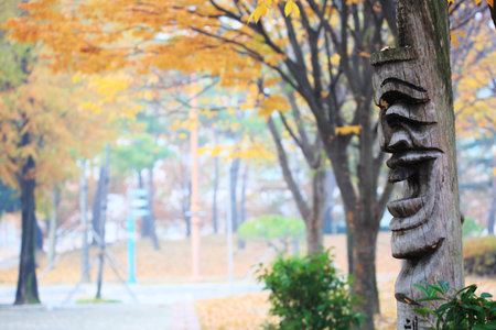 Jangseung, Korean traditional totem pole at the village entrance.