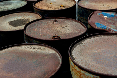 scrap metal, drum, waste product, rusty steel texture