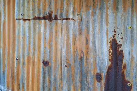 Grunge corrugated metal background, rusty steel texture