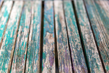 abstract background of old wooden planks in blue and green color