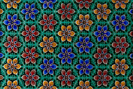 Flower-shaped door frame paper door with Dancheong in traditional Korean temples
