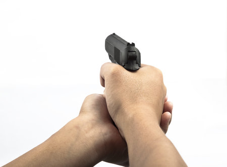 hand with gun 