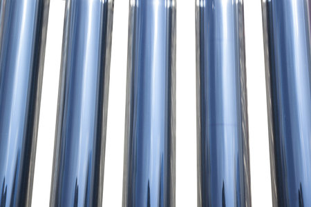 Solar energy collector which converts solar energy to heat energy in household familyの写真素材